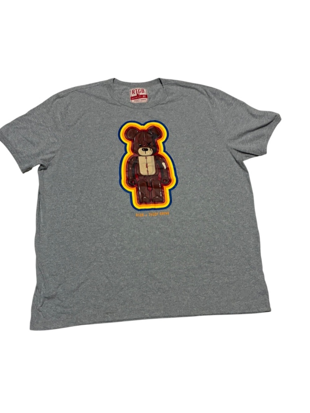 RTGB Teddy Grind T Shirt Grey Size 4X EUC